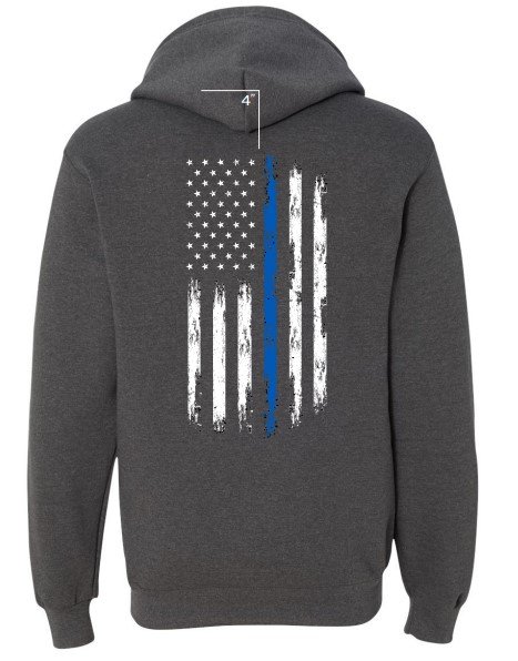 RPBA Gray Hoody with blue line flag
