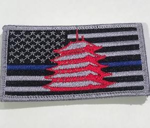 Thin Blue Line Pagoda US Flag Velcro Patch